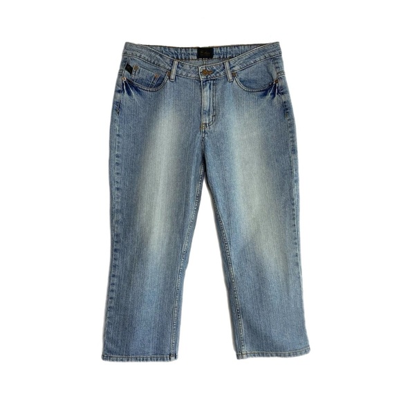 Riders Copper Collection Vintage Faded Wash Cropped Capri Jeans - Picture 1 of 7